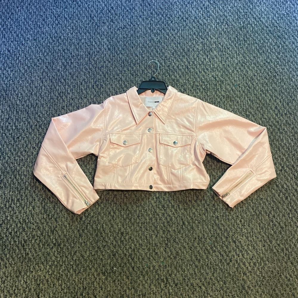 Cute blush faux jacket.